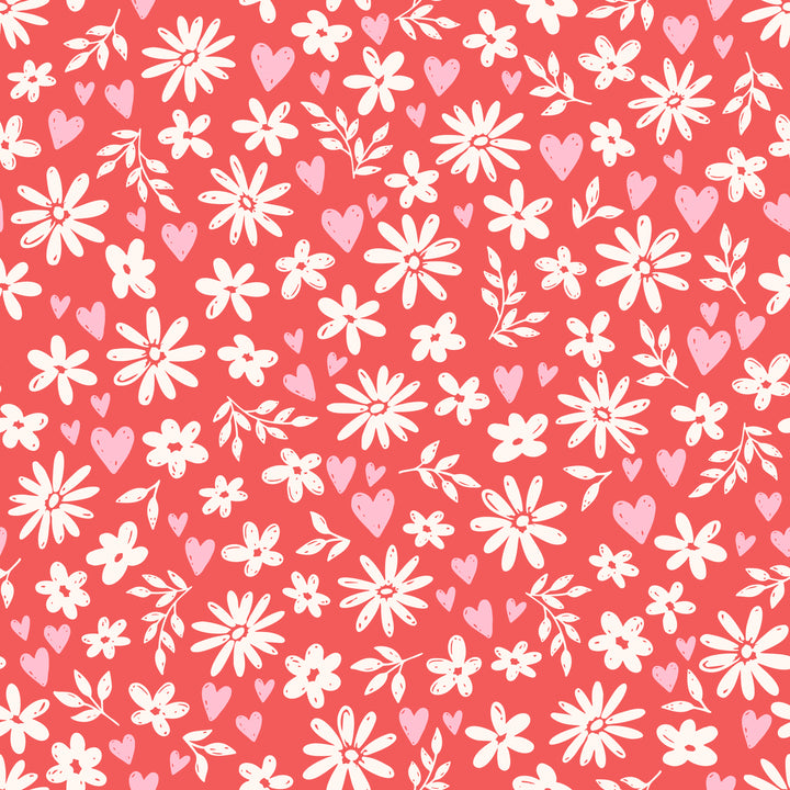 red floral Ponytail Scrub Cap for Women, By Sunshine Caps Co.
