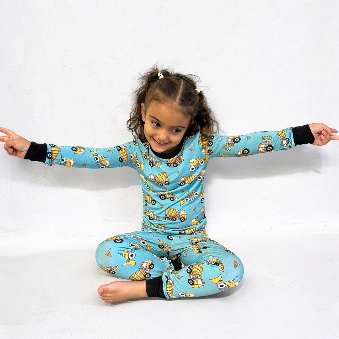 Construction Zone Long Sleeve Two-Piece PJ's