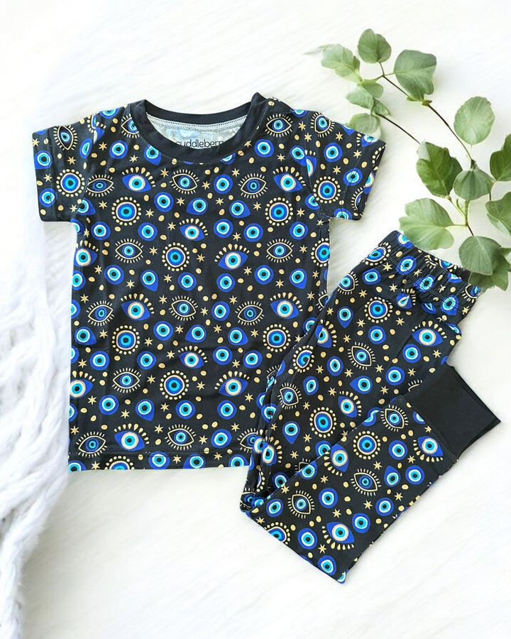 Evil Eye Black Short Sleeve Two-Piece PJ's