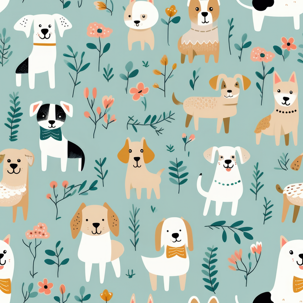 Dog floral Ponytail Scrub Cap for Women, By Sunshine Caps Co.