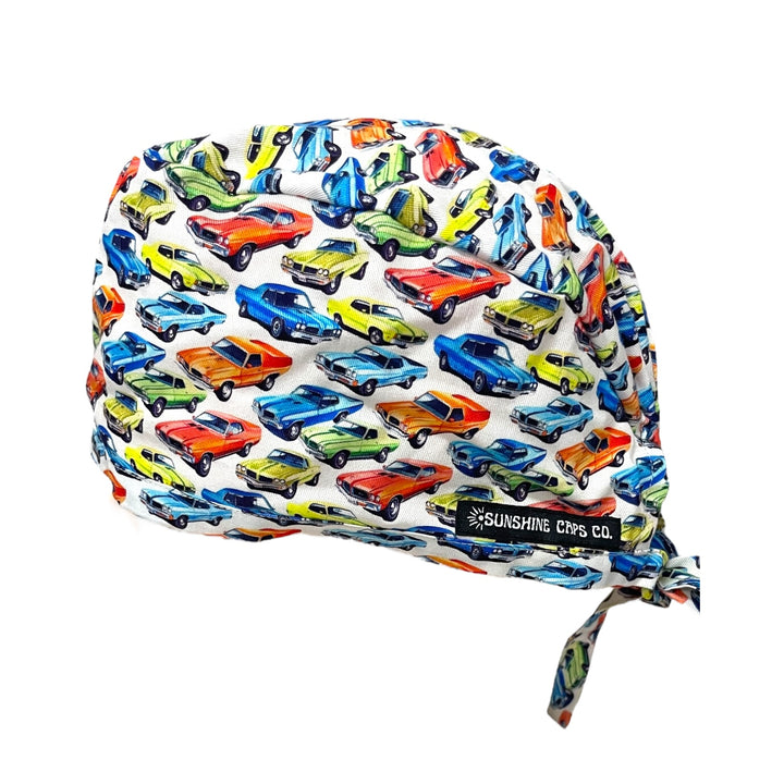 Muscle Car, Classic Car Men's Scrub Cap Surgical Hat, by Sunshine Caps Co