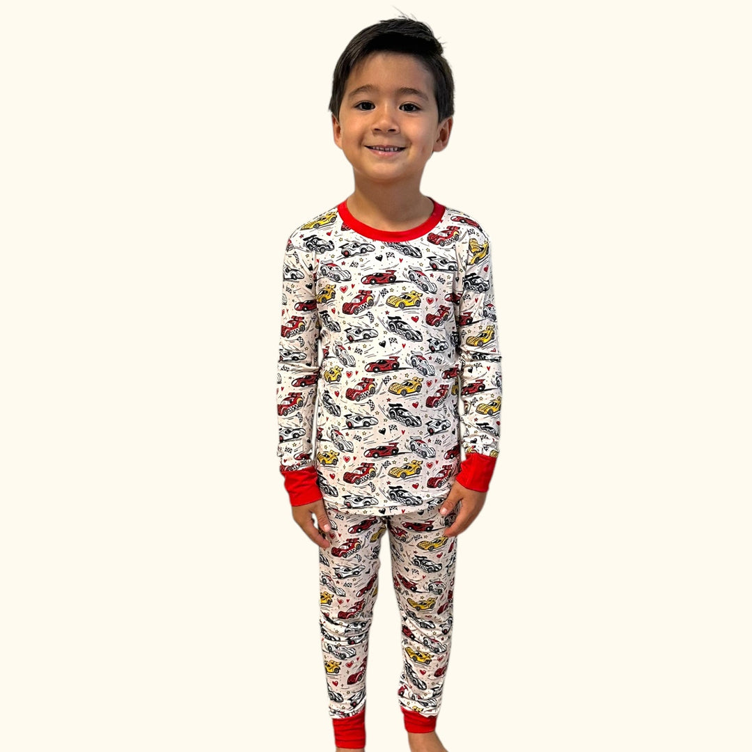 Race Car Long Sleeve Two-Piece PJ's