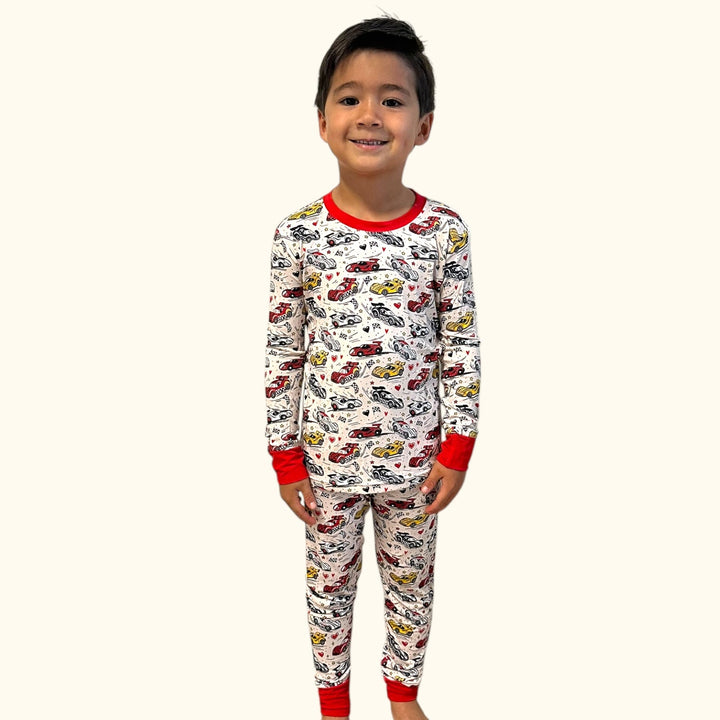 Race Car Long Sleeve Two-Piece PJ's