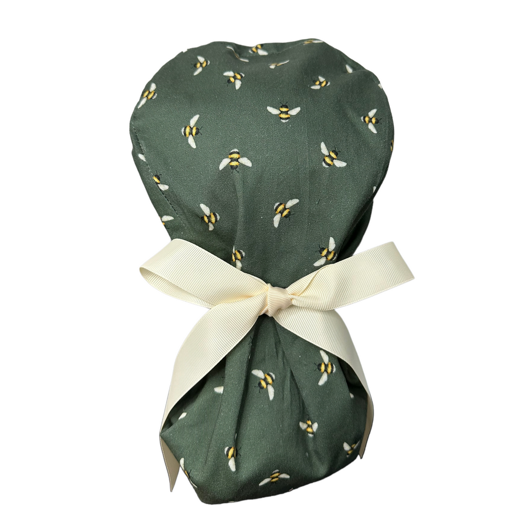 buzzing bees Ponytail Scrub Cap for Women, By Sunshine Caps Co.