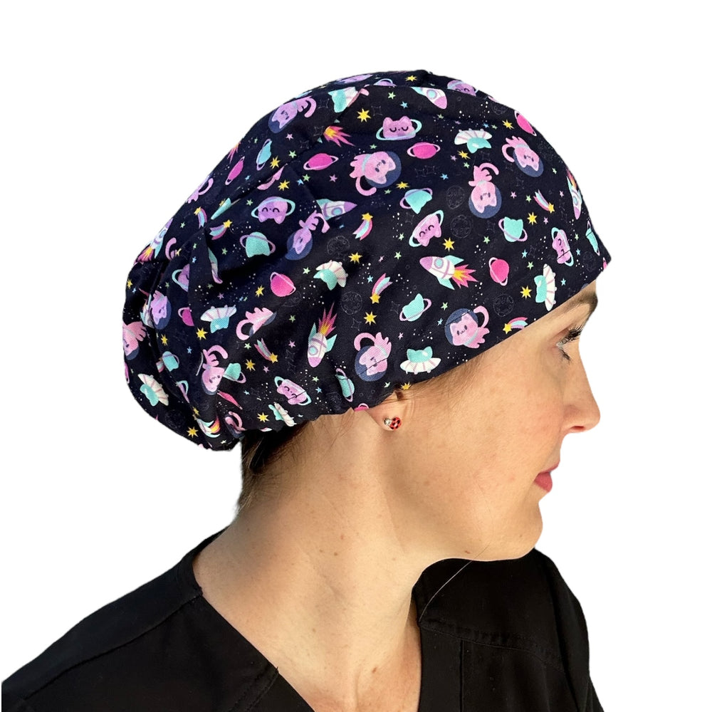 Astro Cats Euro Scrub Cap for Women, by Sunshine Caps Co