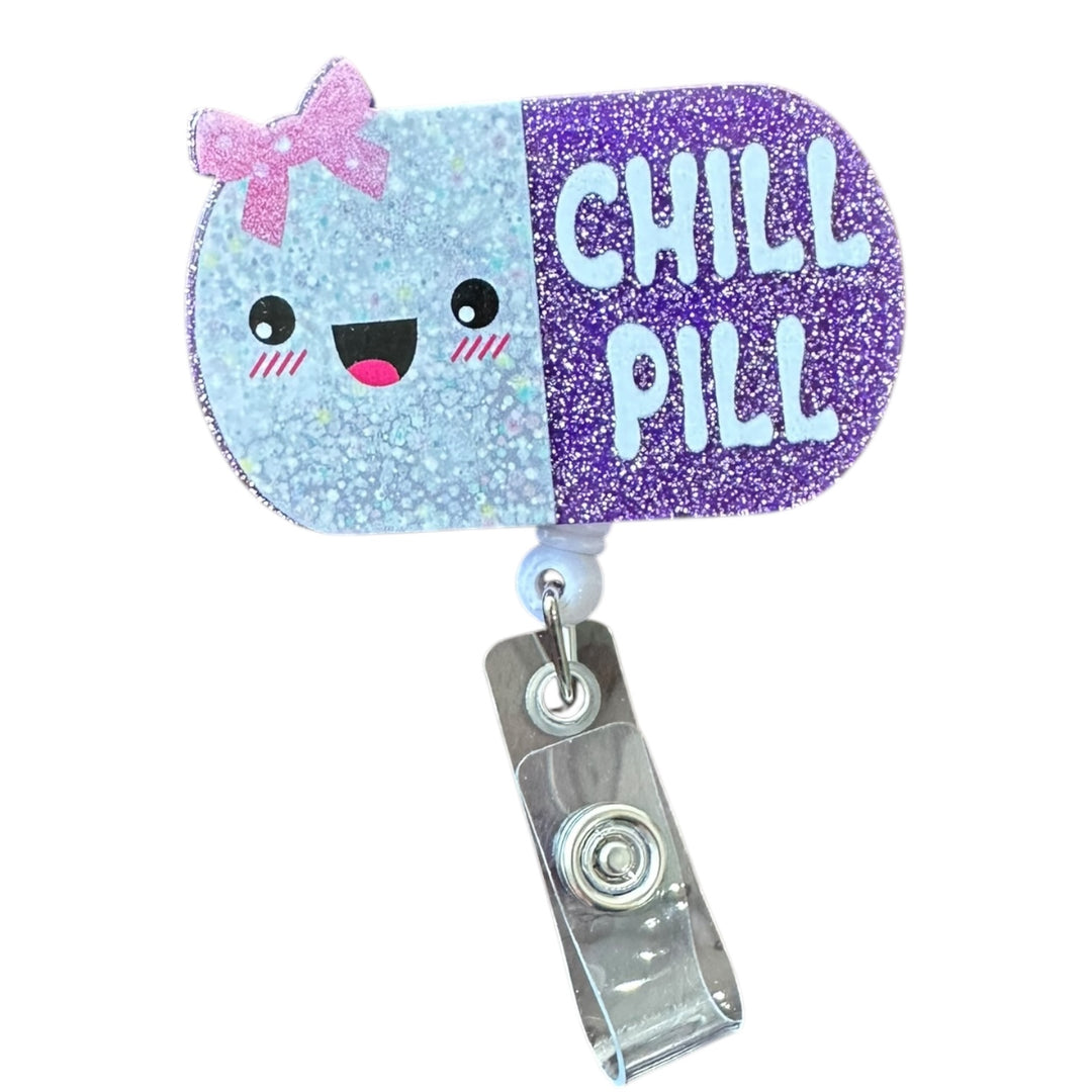 Chill Pill Badge Reel- Retractable ID Holder