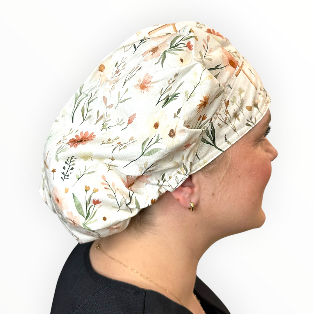 Faithful Floral- Bouffant Scrub Cap
