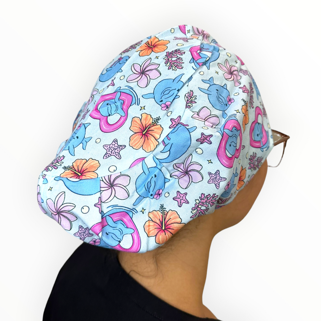 Dolphin Daydreams- Euro Scrub Cap