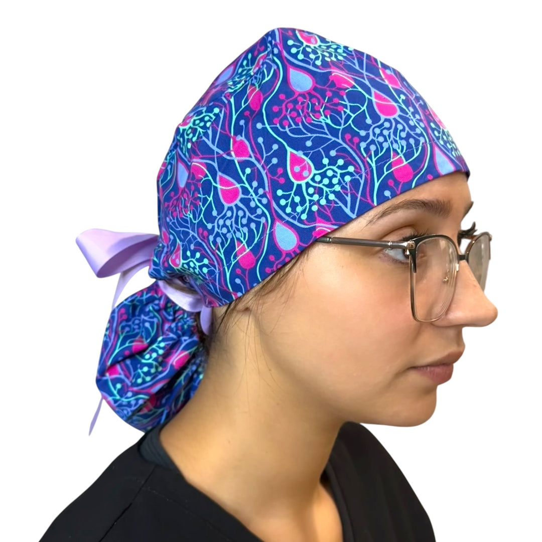 Neural Network- Ponytail Scrub Cap