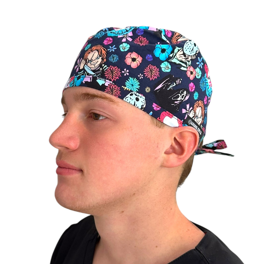 Horror Floral- Classic/Men's Scrub Cap