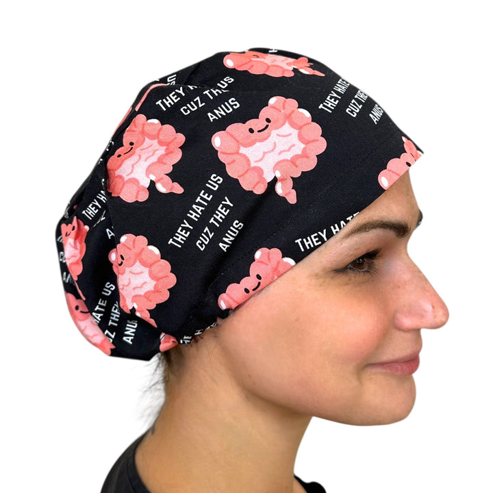 Hate Us Cuz They Anus Euro Scrub Cap for Women, by Sunshine Caps Co
