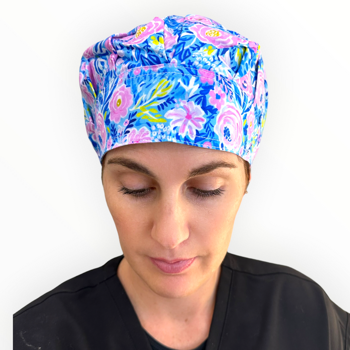 Painted Peonies- Bouffant Scrub Cap