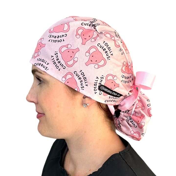 Totally Cuterus Ponytail Scrub Cap for Women, By Sunshine Caps 