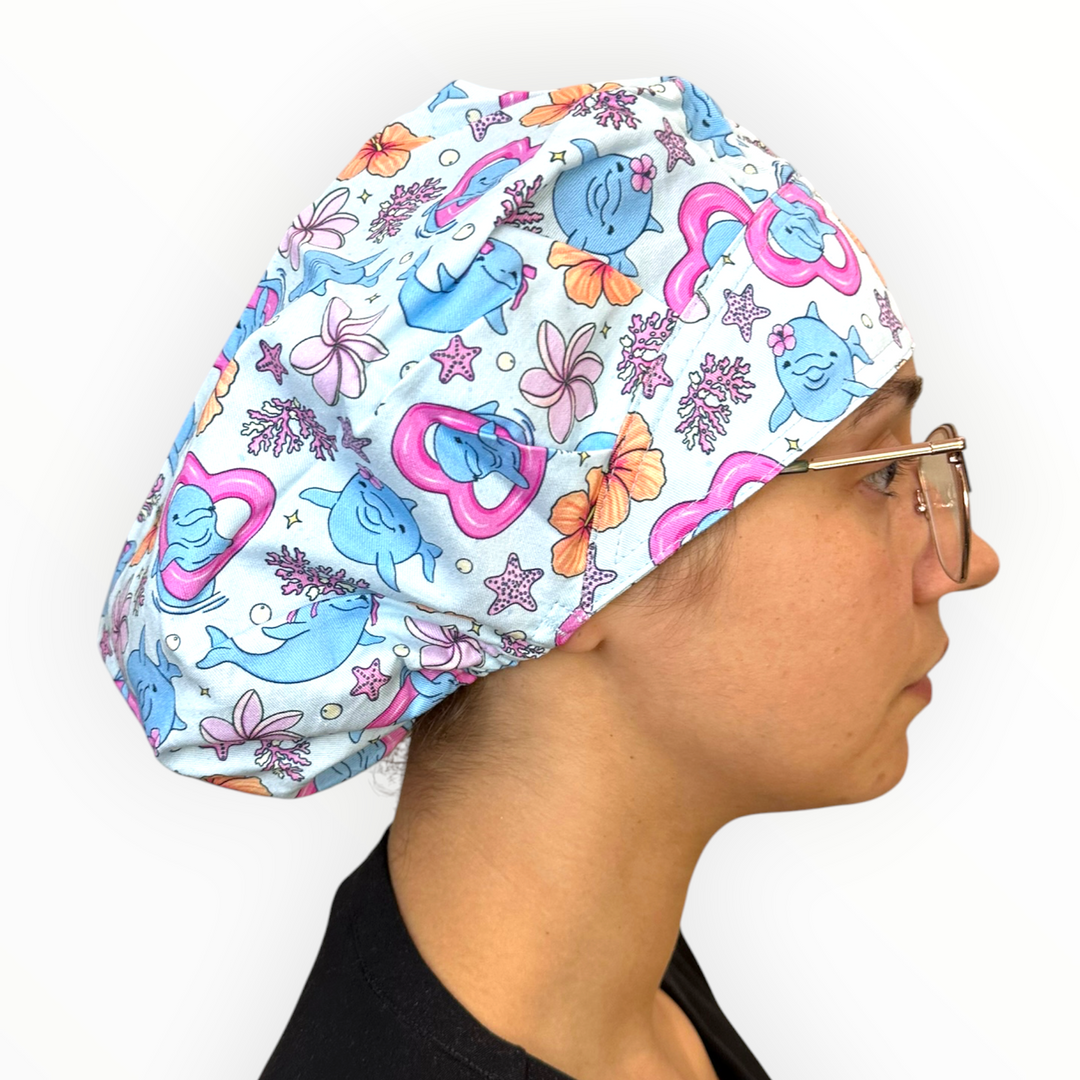 Dolphin Daydreams- Bouffant Scrub Cap