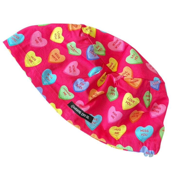 Candy Hearts- Euro Scrub Cap