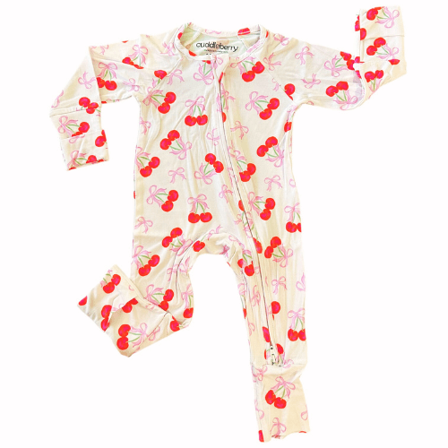 Cherry Coquette Bamboo Zipper Sleeper
