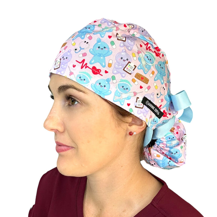 Boo Boo Glove Buddies- Ponytail Scrub Cap