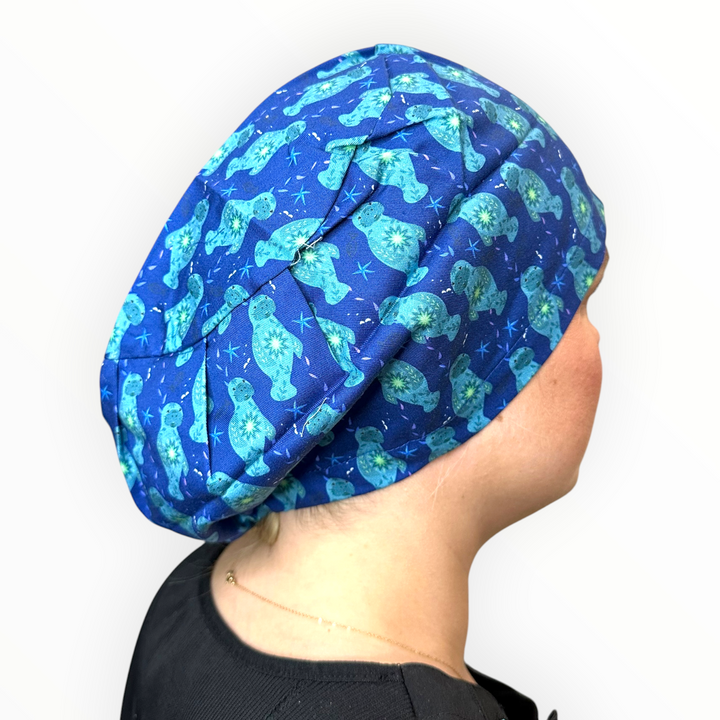 Manatee Tides- Euro Scrub Cap
