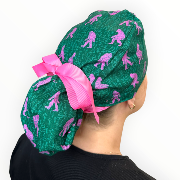 Bubblegum Bigfoot- Ponytail Scrub Cap