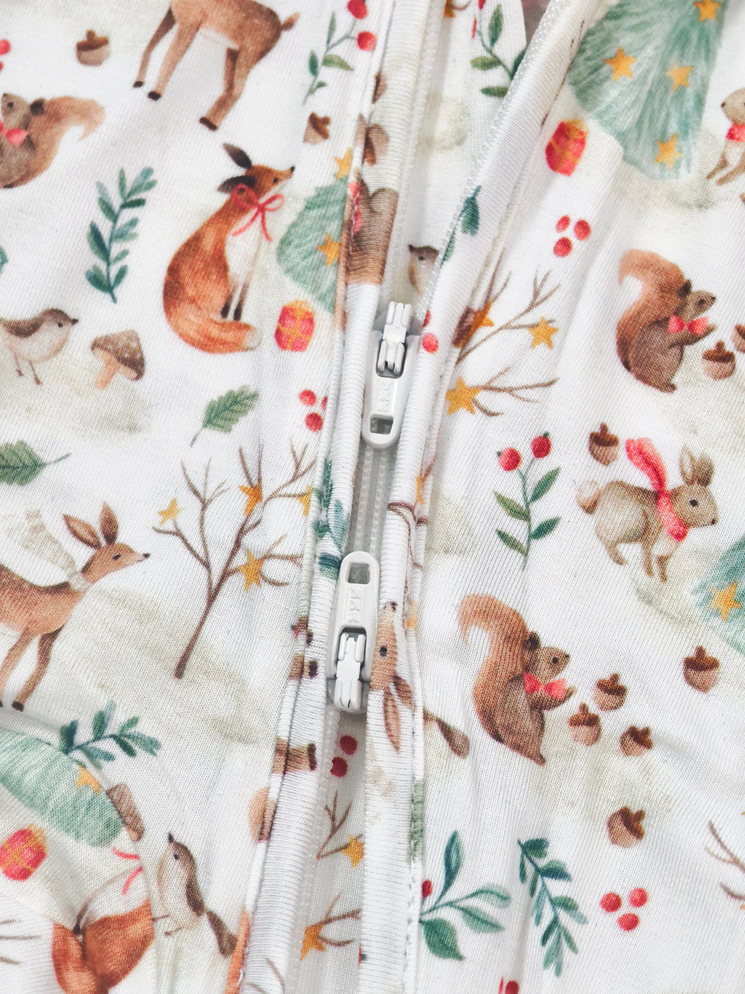 Woodland Winter Animal Bamboo Zipper Sleeper