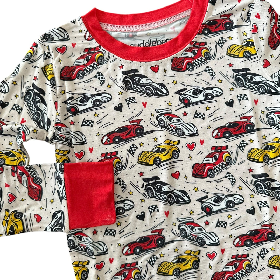 Race Car Long Sleeve Two-Piece PJ's