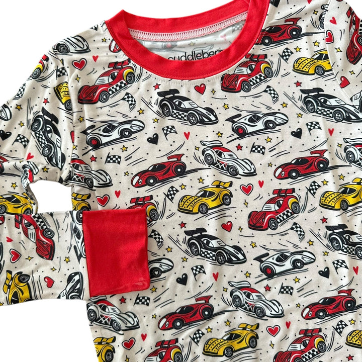 Race Car Long Sleeve Two-Piece PJ's