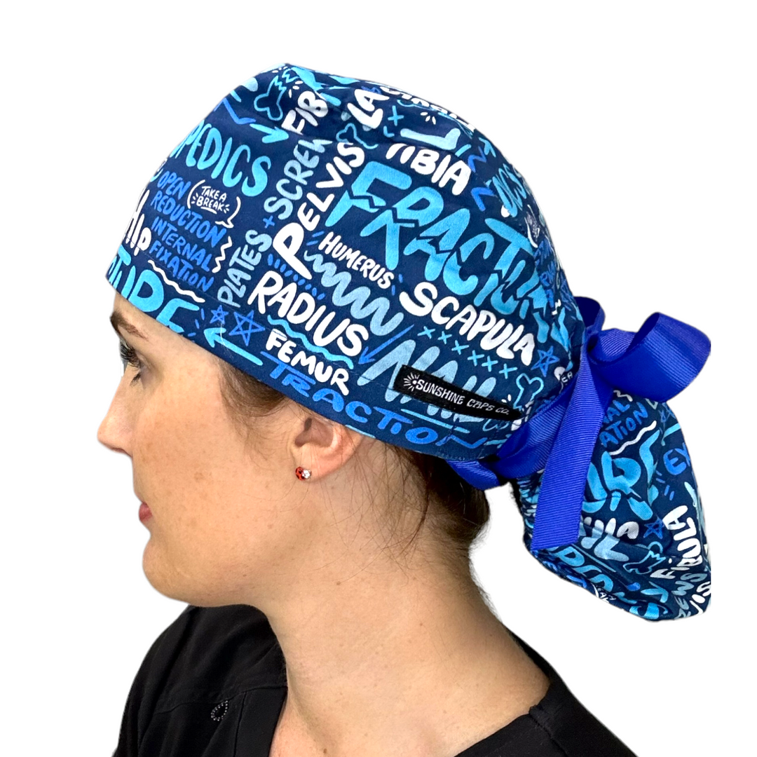 orthopedic Ponytail Scrub Cap for Women, By Sunshine Caps Co.