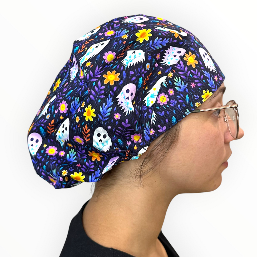 Ghost Floral- Bouffant Scrub Cap