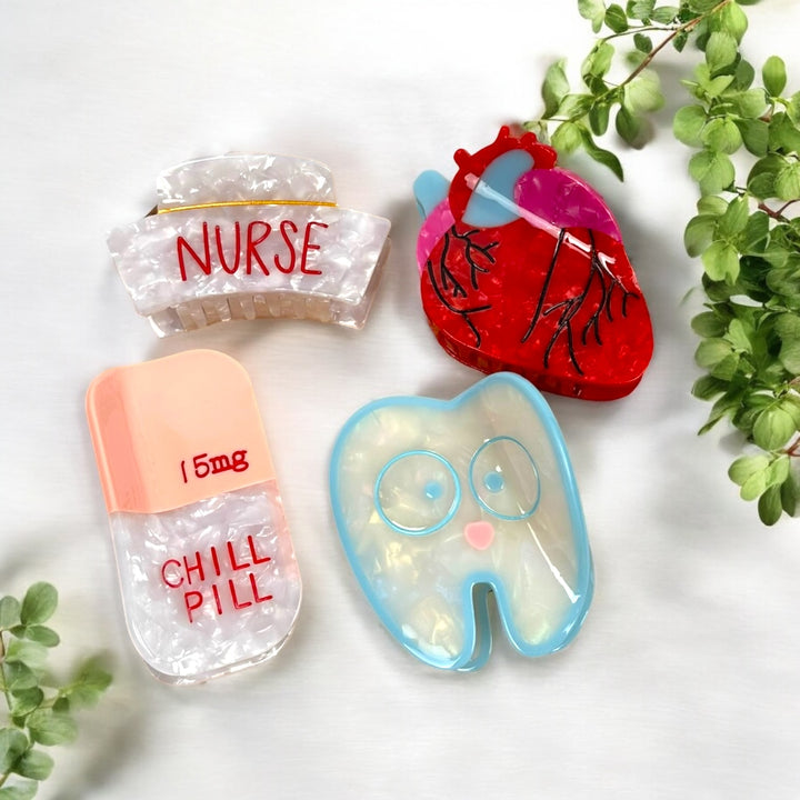 medical and dental hair claw clip