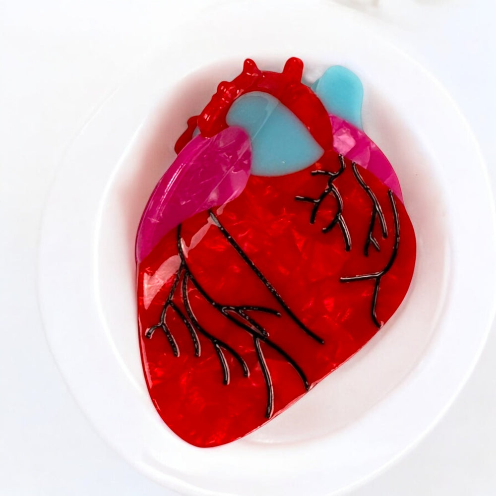 cardio heart hair claw clip