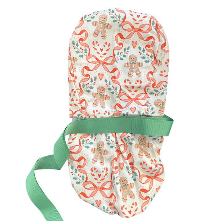 Gingerbread Bows- Ponytail Scrub Cap