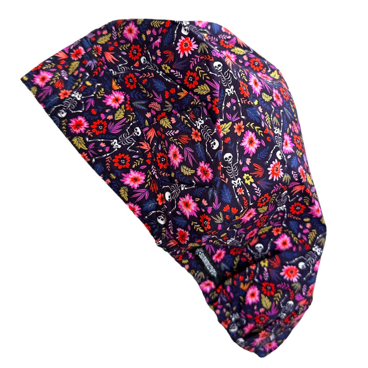 Skeletons in Bloom- Bouffant Scrub Cap