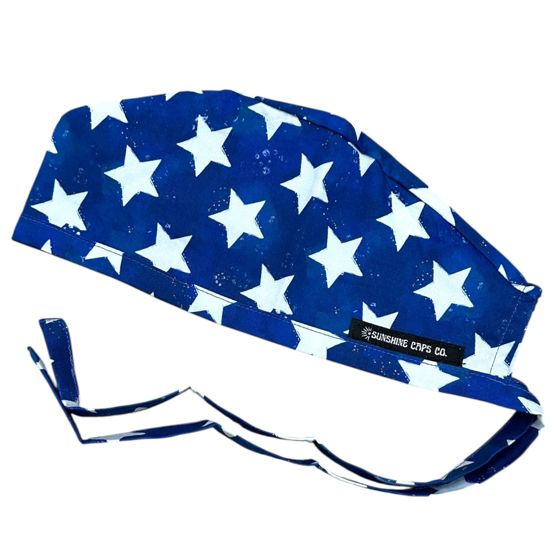 Star Spangled Blue- Classic/Men's Scrub Cap