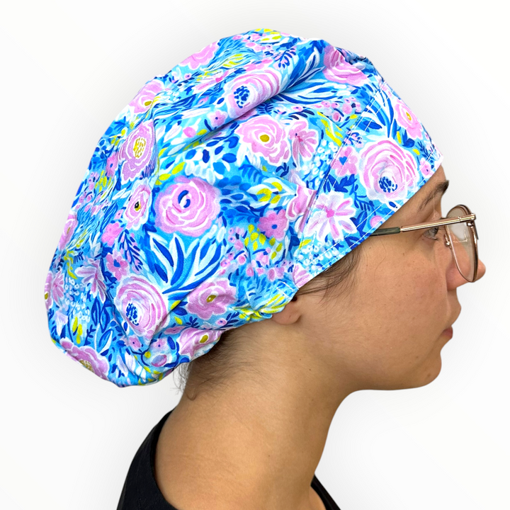 Painted Peonies- Bouffant Scrub Cap