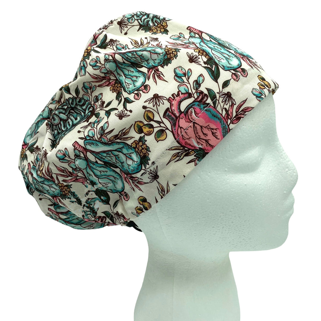 Floral Organs Euro Scrub Cap for Women, by Sunshine Caps Co