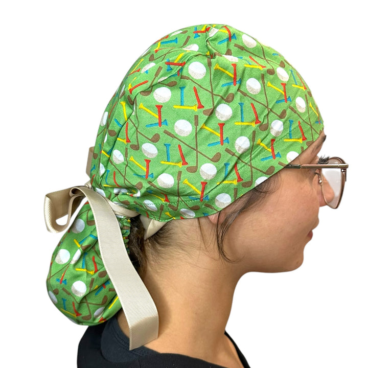 Golf- Ponytail Scrub Cap