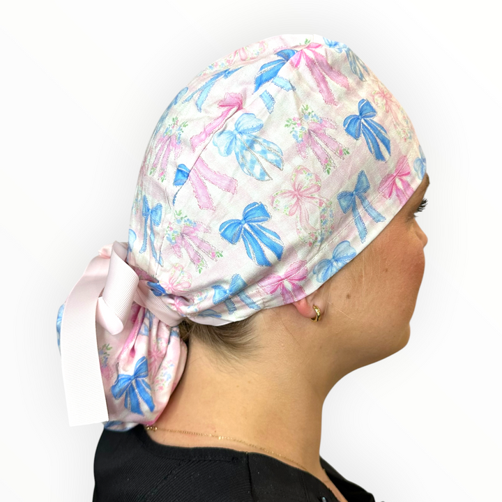 Pretty Little Bows- Ponytail Scrub Cap