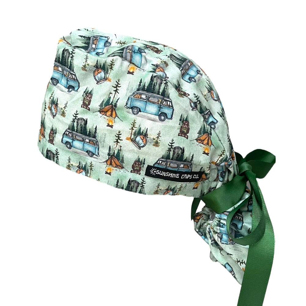 Great Outdoors Ponytail Scrub Cap for Women, By Sunshine Caps Co.