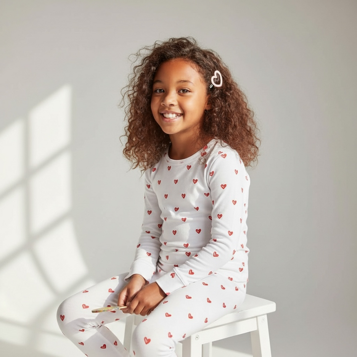 Simple Love Valentine Long Sleeve Two-Piece PJ's