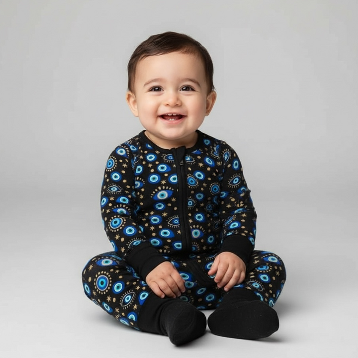 Evil Eye Black Zipper Sleeper