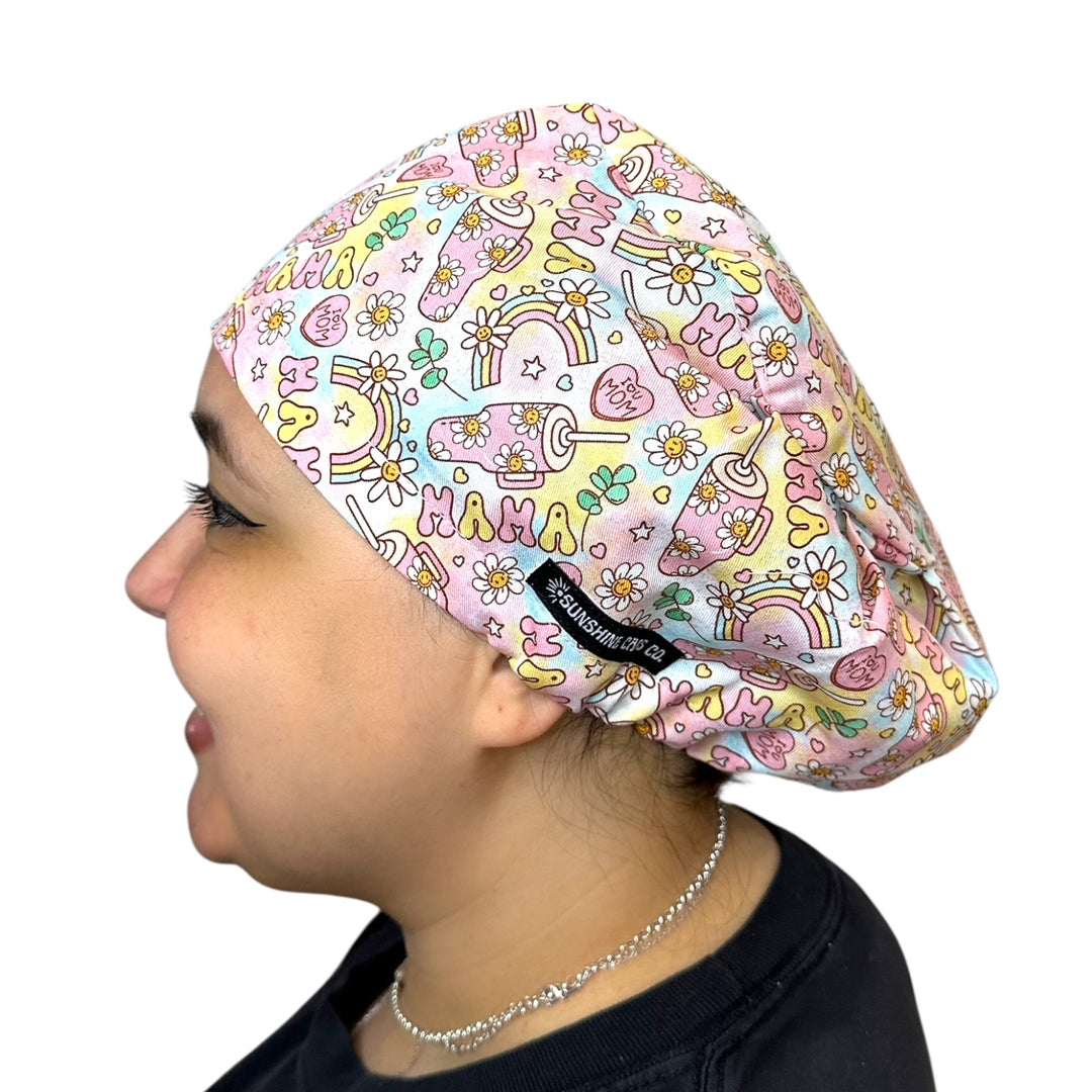 Mama Mom-themed Euro Scrub Cap for Women, by Sunshine Caps Co