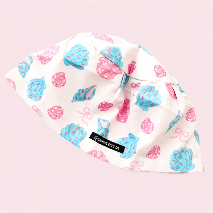 Seashell Sweetheart- Euro Scrub Cap