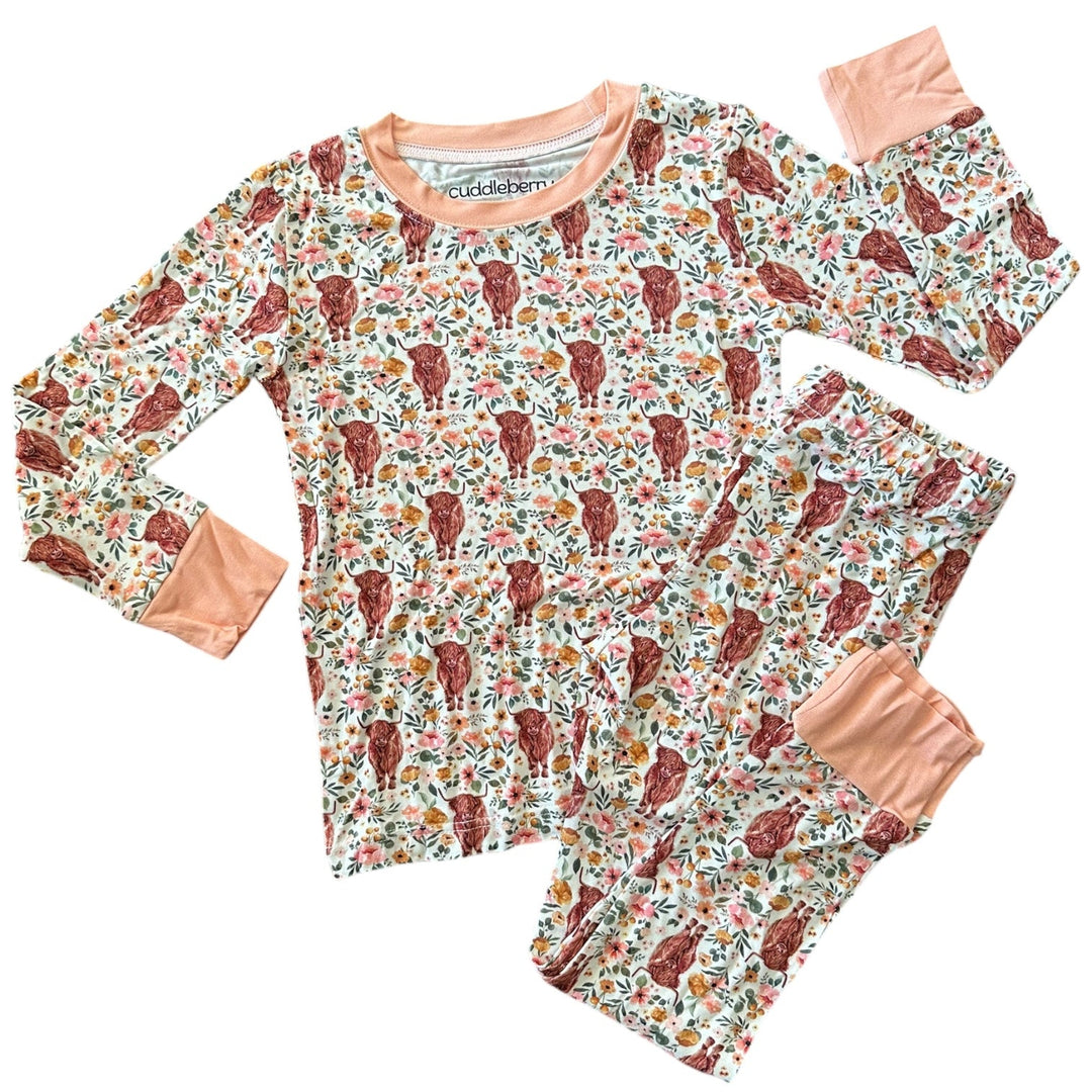 Highland Cow Long Sleeve Two-Piece PJ's