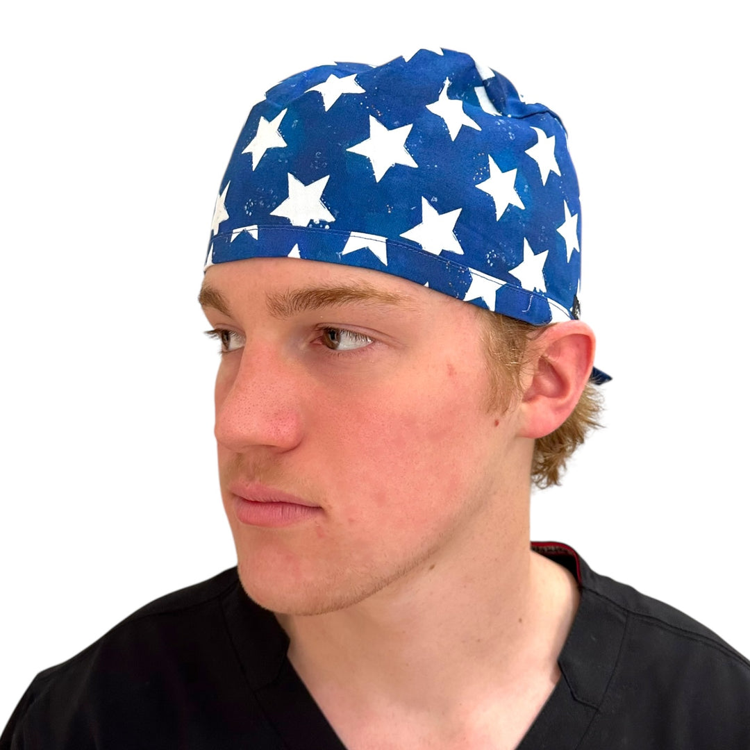 Star Spangled Blue- Classic/Men's Scrub Cap