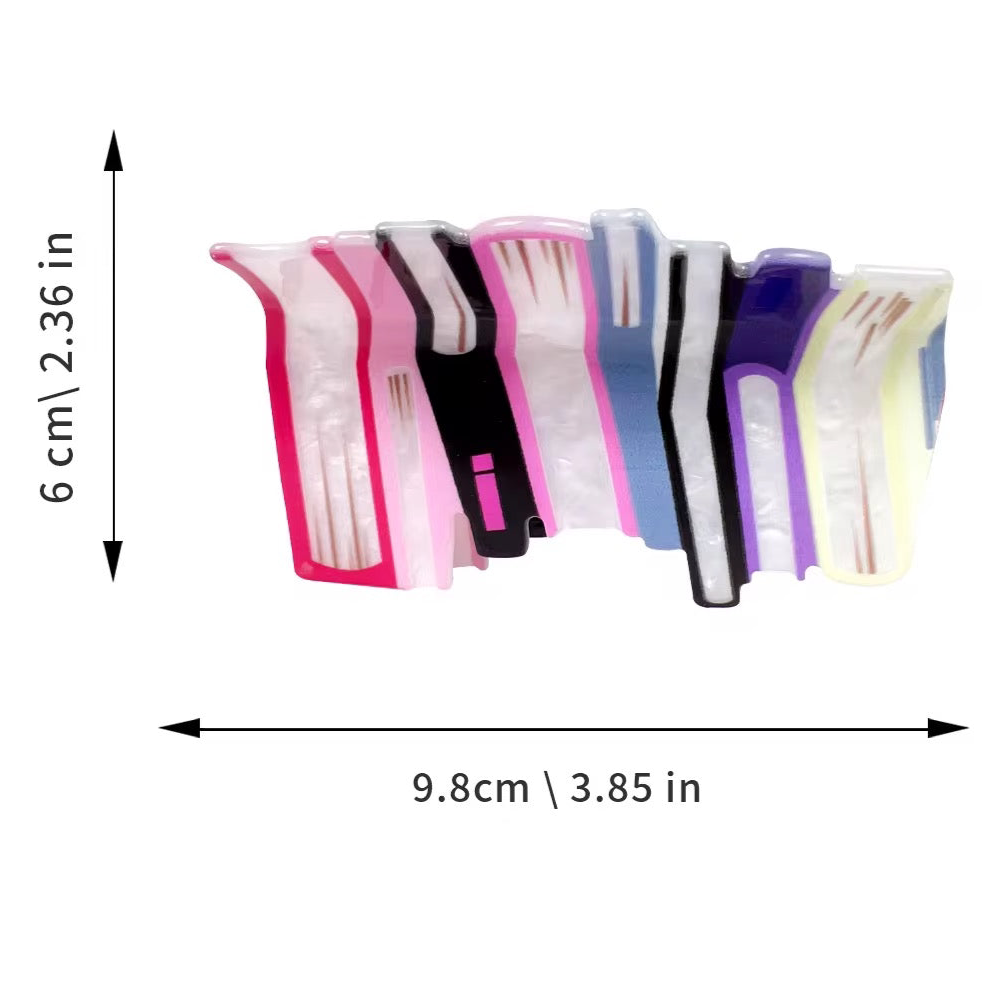 book stack hair claw clip