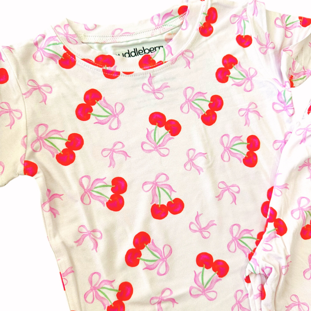 Cherry Coquette Short Sleeve Two-Piece PJs