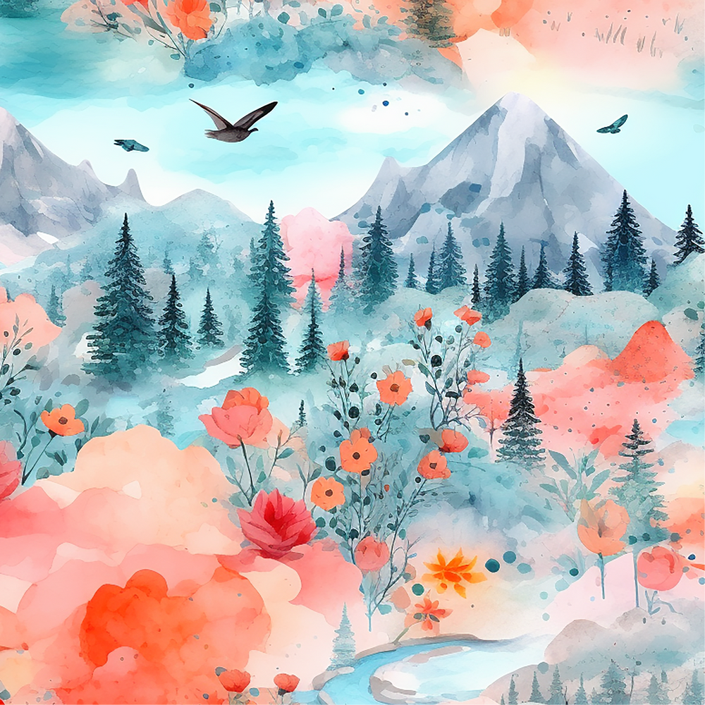 Spring mountain Euro Scrub Cap for Women, by Sunshine Caps Co