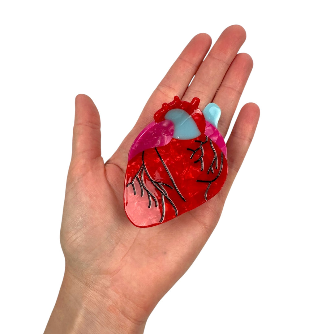 cardio heart hair claw clip