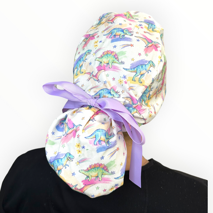 Dino Dreams- Ponytail Scrub Cap