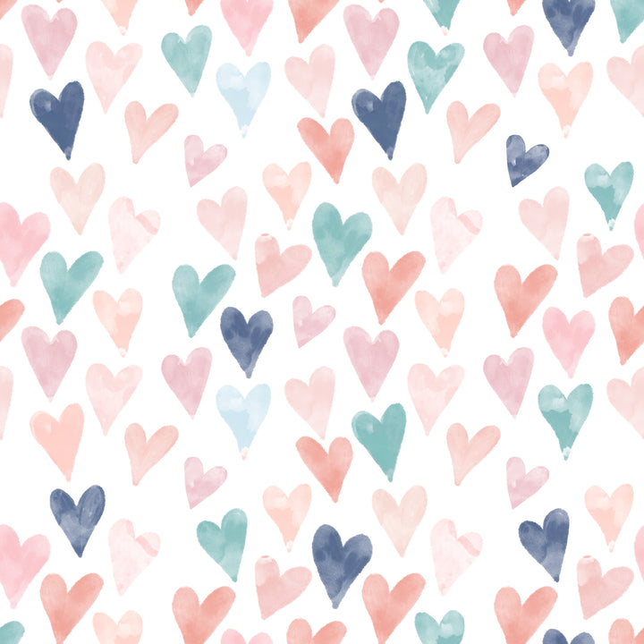 Valentine Watercolor Hearts Long Sleeve Two-Piece PJ's